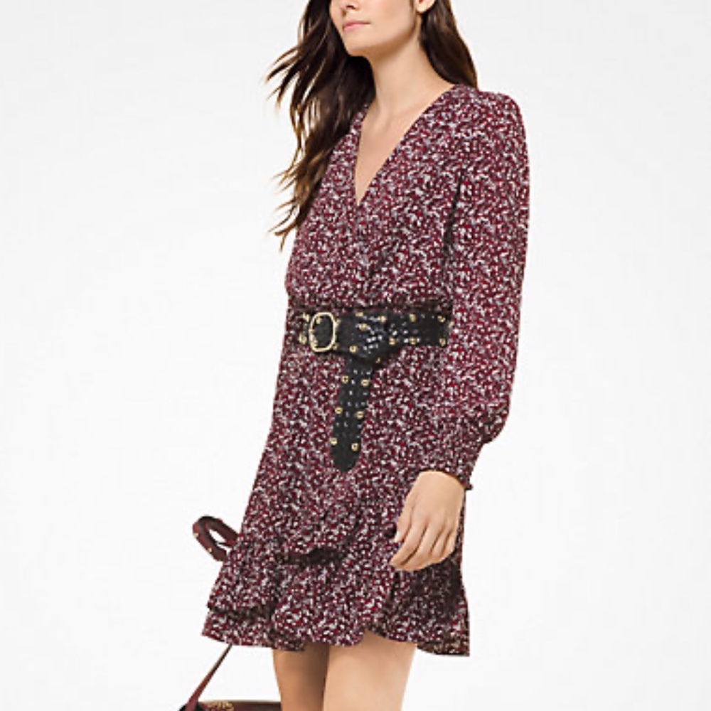 MICHAEL Michael Kors Burgundy Long Sleeve Dress